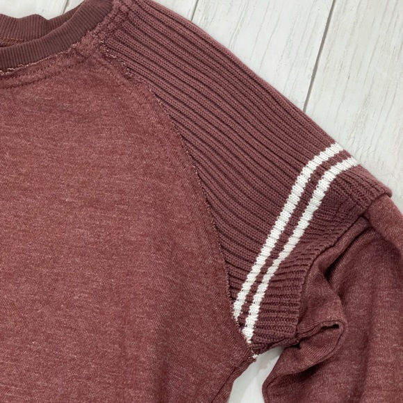 Dear John Raw Edge Seam Maroon Sweater - Picture 3 of 4